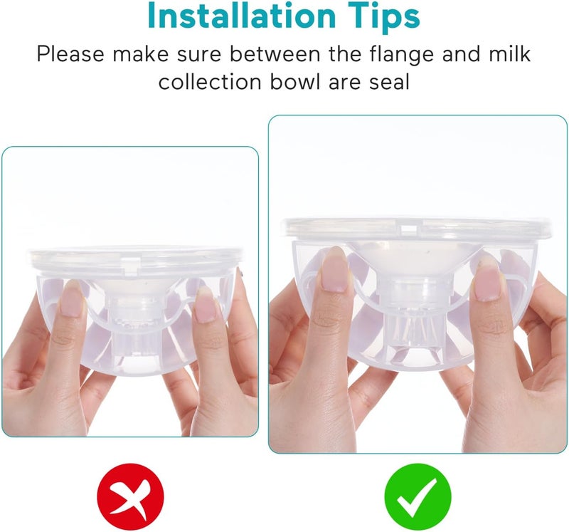 Paruu P16 Replacement Full Set Collector Cup, Only Compatible with P16 Wearable Breast Pump (150ml, 24mm Flange), Original Accessories, 1 Set - Image 5